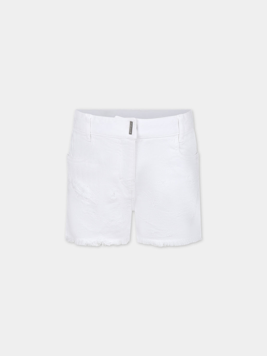 White shorts for girl with logo